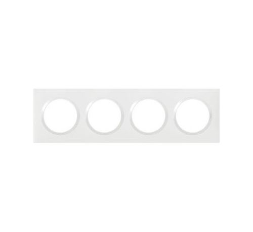 Legrand Blanc Plaque Carrée Dooxie - 4 Postes - Entraxe 71Mm