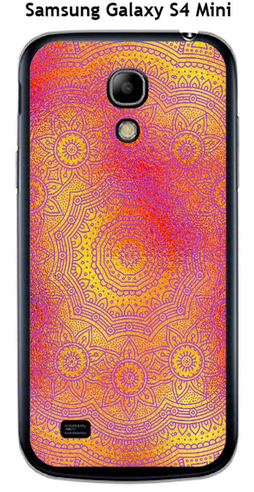 Coque Samsung Galaxy S4 Mini design Mandala rosace Or & Rose