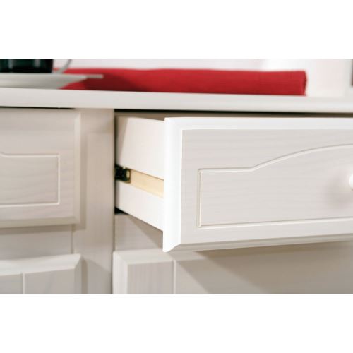 Paris Prix - Vaisselier 2 Portes Bois Massif alienor 198cm Blanc