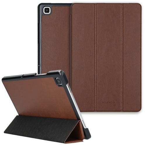 Coque en cuir vegan Nuria Trifold Book pour Samsung Galaxy Tab A7 Brun Marron Selencia