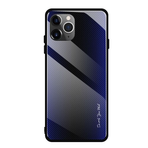 Coque verre trempé dégradé de couleur pour Apple iPhone 11 Pro Max 6.5 - Bleu foncé