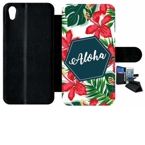 Etui À Rabat Sony Xperia X Aloha Tropical Fond Blanc 2