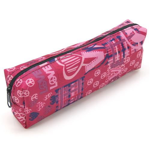 Fnac : Trousse Fourre-tout Waytex Modèle M -Textile souple Rose motifs Love