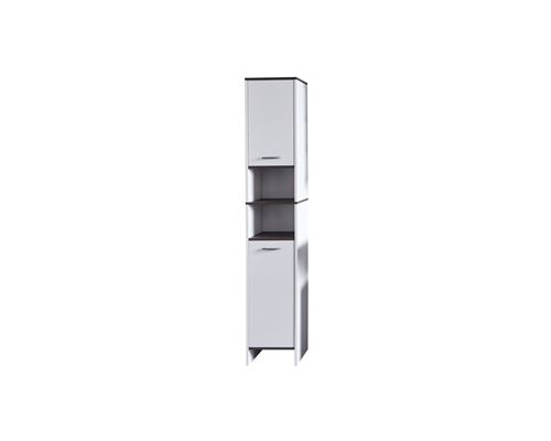 SAN DIEGO Colonne de salle de bain L 32 cm - Blanc mat et gris