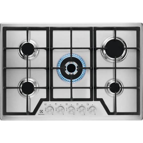Electrolux Slim line KGS7536SX - Table de cuisson au gaz - 5 plaques de cuisson - Niche - largeur : 56 cm - profondeur : 48 cm - acier inoxydable