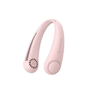 Ventilateur de cou suspendu USB rechargeable suspendu rose - 1