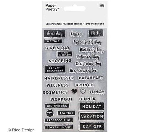 Tampon transparent Bullet journal - Événements - 31 pcs