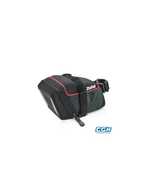 Sacoche selle zefal iron pack l-ds noir 0.8l attache velcro sur rail et tige selle