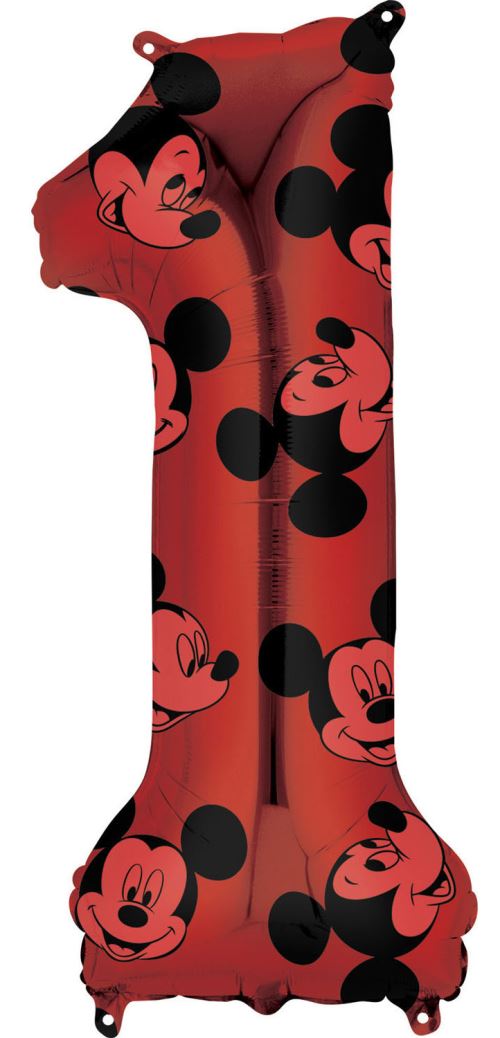 Amscan ballon d'aluminium Mickey Mouse 1 an junior 27 x 66 cm rouge