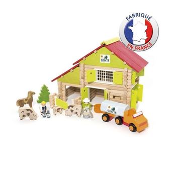Grande Ferme avec Tracteur & Animaux Chalet à Comté 220 pcs - jouets en  bois - JeuJura