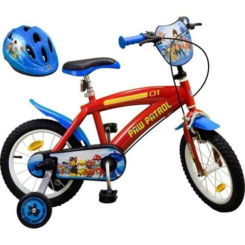 Patpatrouille Velo 14 + Casque - Enfant - Rouge Et Bleu