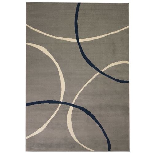vidaXL Tapis moderne Design de cercles 140 x 200 cm Gris