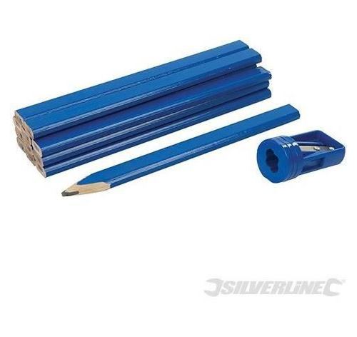 Crayons de menuisier et taille-crayon, 13 pcs, 175 mm, 175 Mm