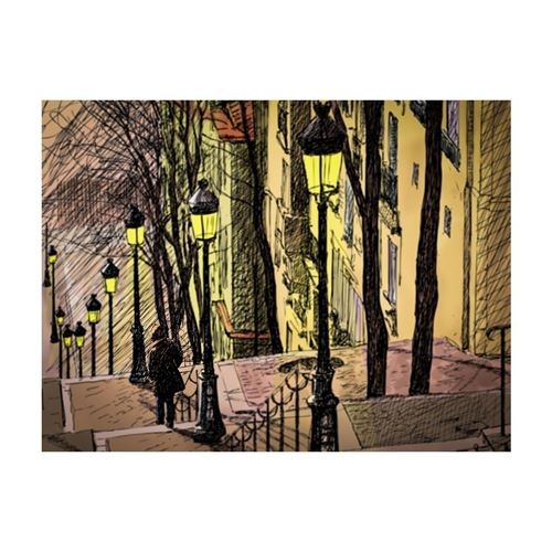 Artgeist - Papier peint - Lonely walk through Montmartre 350x270