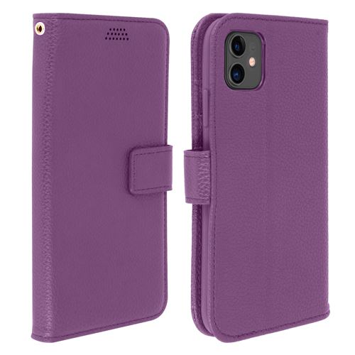 Housse pour iPhone 11 Porte carte Support Vidéo Violet
