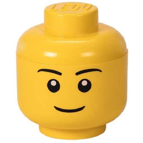 LEGO boîte de rangement tête de garçon petit 16 x 18,5 cm polypropylène jaune