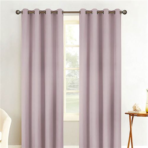 Paire de rideaux obscurcissant Plain - rose - Dimensions : 140x260cm