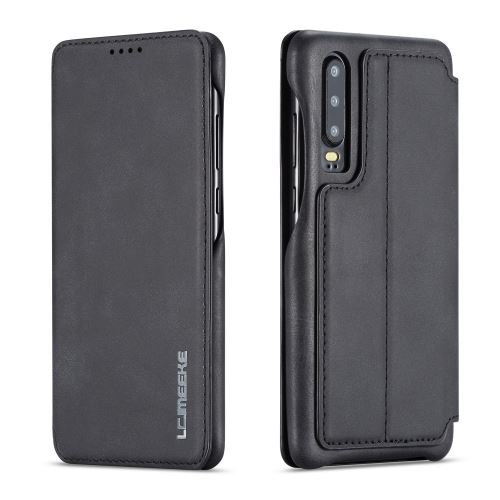 Etui en PU porte-cartes rétro noir pour votre Huawei P30