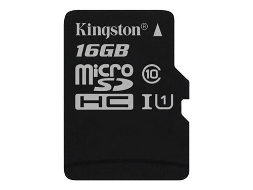 Kingston SDCS/16GBSP MicroSD Canvas Select 16GB UHS-I Classe 10 avec Vitesse de Lecture Allant Jusqu'à 80Mo/s (Carte Seule ) - Donnez Vie à Vos Vidéos HD