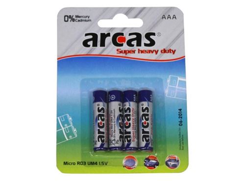 Pack de 4 piles ARCAS R03 Micro AAA
