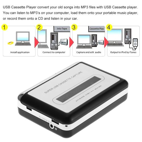 Convertisseur de cassette vers MP3 USB, lecteur de musique audio