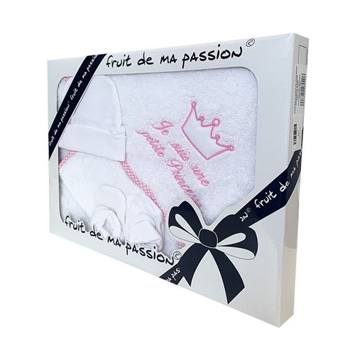 Coffret Sortie de bain blanc et rose - Je suis une petite princesse