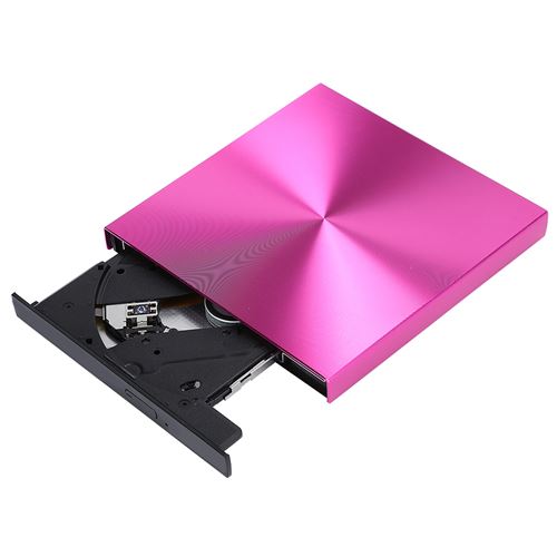 Graveur de CD DVD USB 3.0 Lecteur Externe pour Ordinateur Portable - Rose Rouge