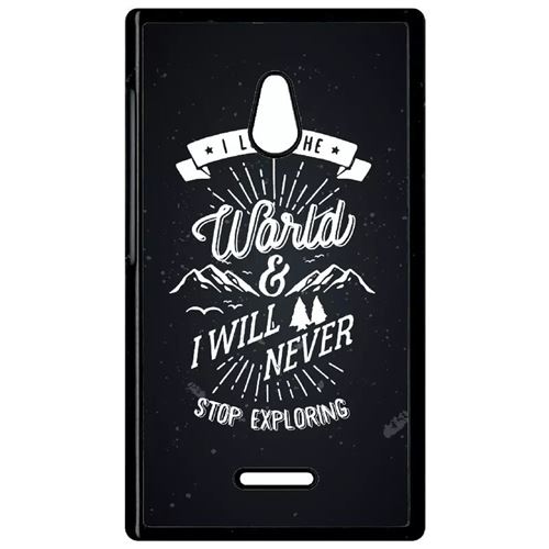 Coque Nokia X2 I Love The World And I Will Never Stop Exploring Fond Noir
