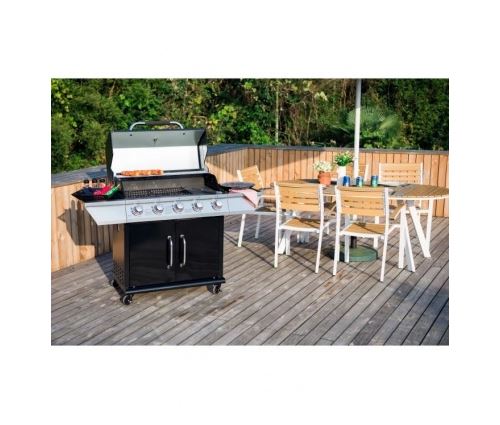 DUKE Barbecue a gaz 5 feux Grille + plancha fonte 84 x DUKE Barbecue a gaz 5 feux Grille + plancha fonte 84 x