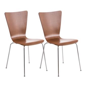 Lot de 2 chaises visiteur Aaron , Marron - 1