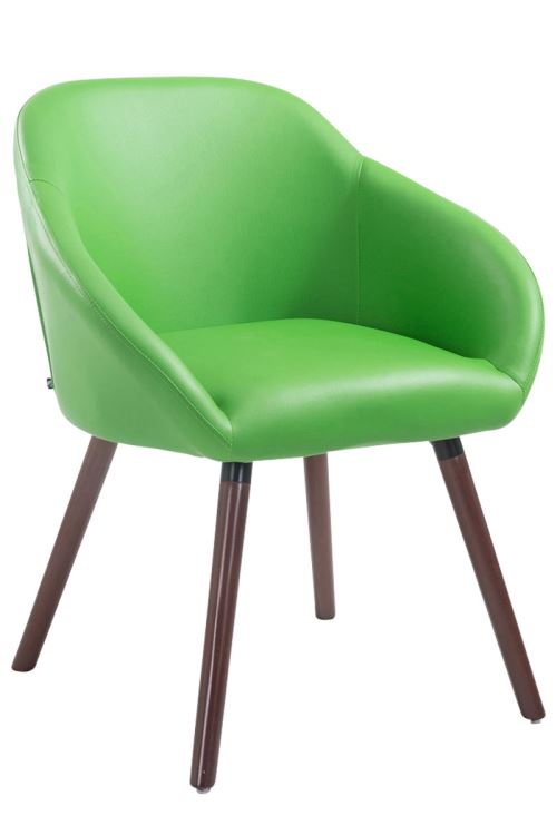 Chaise de salle à manger HAMBURG similicuir , Vert/Bois de chêne Noyer