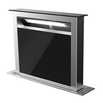 Airlux AHV659BK - Hotte - Courant descendant télescopique - Niche - largeur : 52.7 cm - profondeur : 10.9 cm - evacuation & recyclage - verre inox/noir