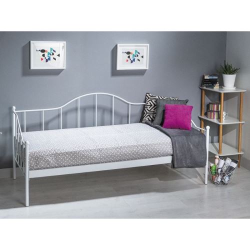 Lit simple - Dover - Pour matelas 90 x 200 cm - Blanc
