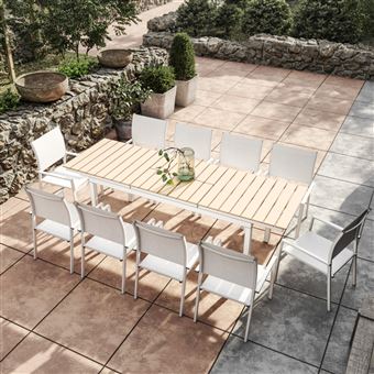 Avril Paris Table De Jardin Extensible Aluminium Blanc 180 240cm