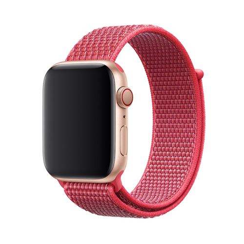 Bracelet en nylon réglable rouge pour votre Apple Watch Series 4 44mm/Series 3/2/1 42mm