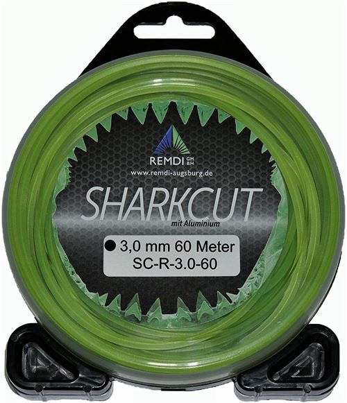 Sharkcut Fil de coupe professionnel en aluminium pour débroussailleuse, fil en nylon, fil de coupe rond 3,0 mm