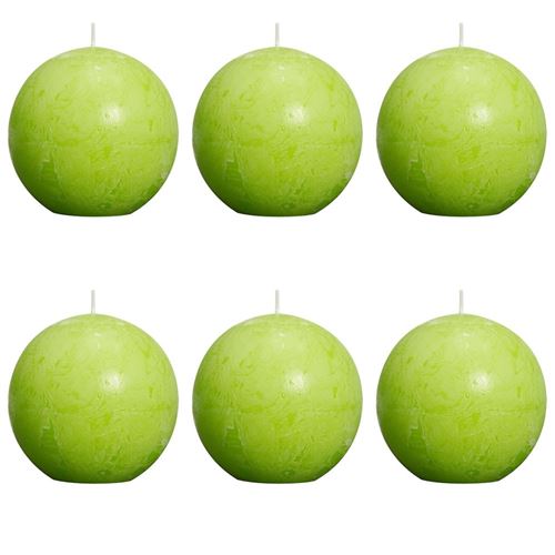 Bolsius Bougie rustique 6 pcs 80 mm Vert citron