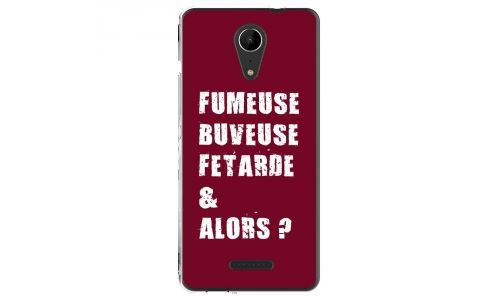 Coque souple pour Wiko Tommy 2 avec impression Motifs fumeuse et alors bordeau