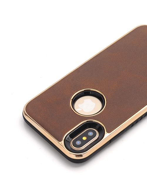 iPhone X Coque Protection TPU Café Electroplating ALS48285