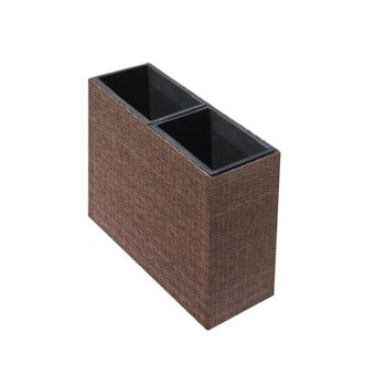 Jardiniere En Resine Tressee Avec 2 Cache Pots 80 X 40 X 80 Cm