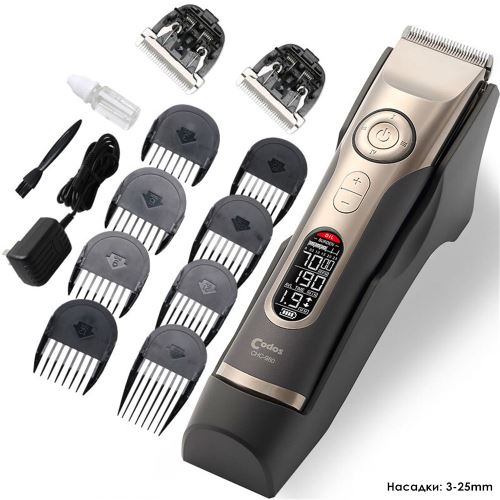 Tondeuse à Cheveux Rechargeable LCD Tondeuse à Cheveux électrique Coupe Titane Coupe-cheveux Buses 3-25mm