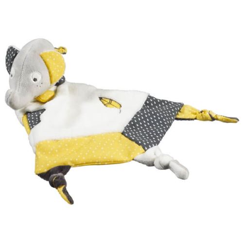 Doudou mouchoir El&eacute;phant en Velours Gris