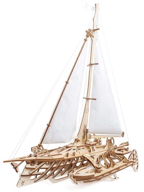 Ugears 70059 Puzzle 3D Trimaran Merihobus Bateau en Bois pour Le modélisme