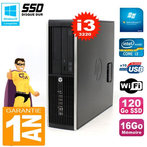Pc hp compaq 8300 sff core i3-3220 ram 16go disque 120go ssd graveur dvd wifi w7 État correct - Hewlett-Packard reconditionné disponible sur Fnac