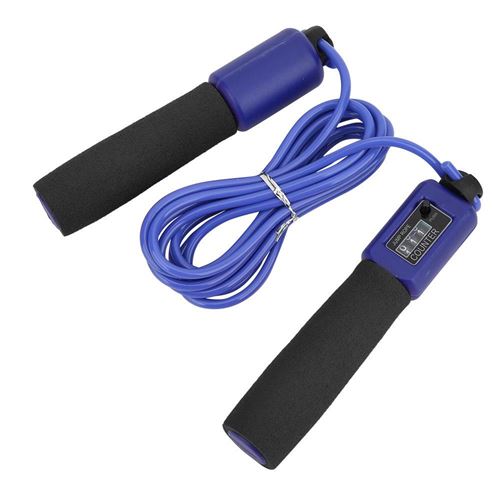 Corde À Sauter Comptage Électronique Poignée Éponge Roulement Rotatif 360 °(Noir Violet )