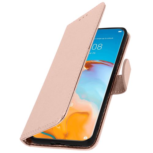 Housse pour Huawei P40 Protection Intégrale Porte-carte Support Vidéo rose gold