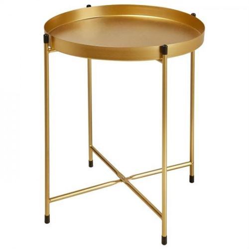 TERRANO Table basse style contemporain en metal dore - L 41 x l 38 cm