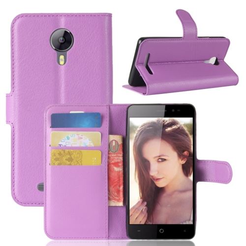 LEAGOO Z5 Housse Etui Cuir PU Texture Litchi Violet ALS54156