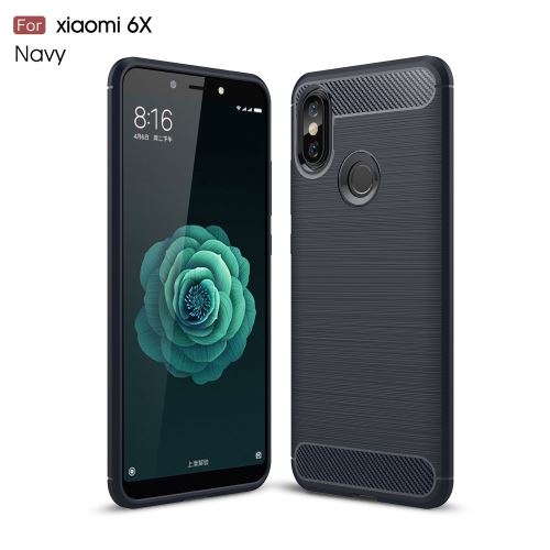Xiaomi Mi 6X Carbone Bleu Coque Housse Etui En Silicone Gel Souple hfs-house®