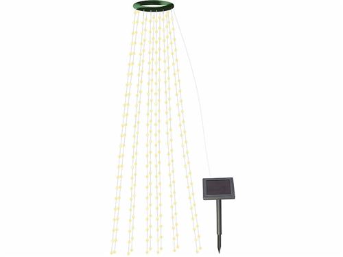 Lunartec : Guirlande lumineuse solaire à effet cascade 12 fils / 300 LED - Blanc chaud